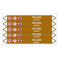 Značení potrubí, toluen,5 ks, 150 × 12 mm